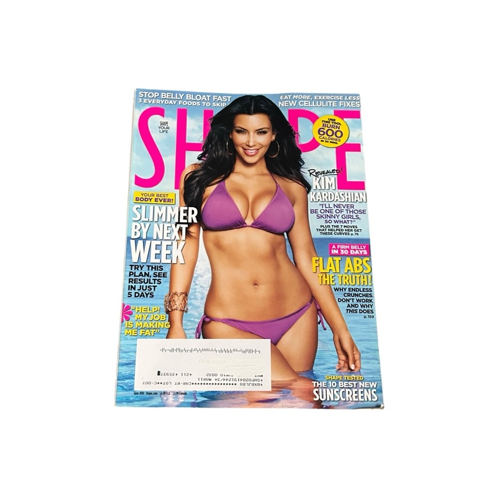 SHAPE Magazine June 2010 Kim Kardashian Purple Bikini Cover Collectible Ephemera